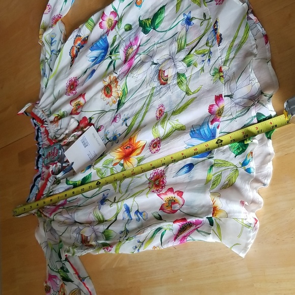 Johnny Was Fusion Floral-Print Cold-Shoulder Top - Picture 12 of 15